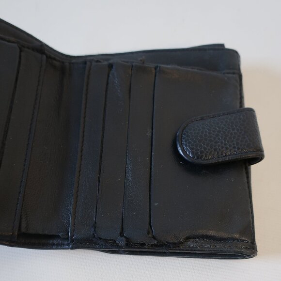 Authentic Womens Chanel Caviar Black Interlocked CC Bi-Fold Wallet - Picture 10 of 12